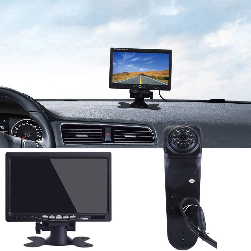 Car Third roof top Brake light rear view backup camera, replacement for Crafter MAN TGE 2017 modified transport vehicle Bus and box 2006 2014 Third stop Brake Light Lamp (With 7 inch display)