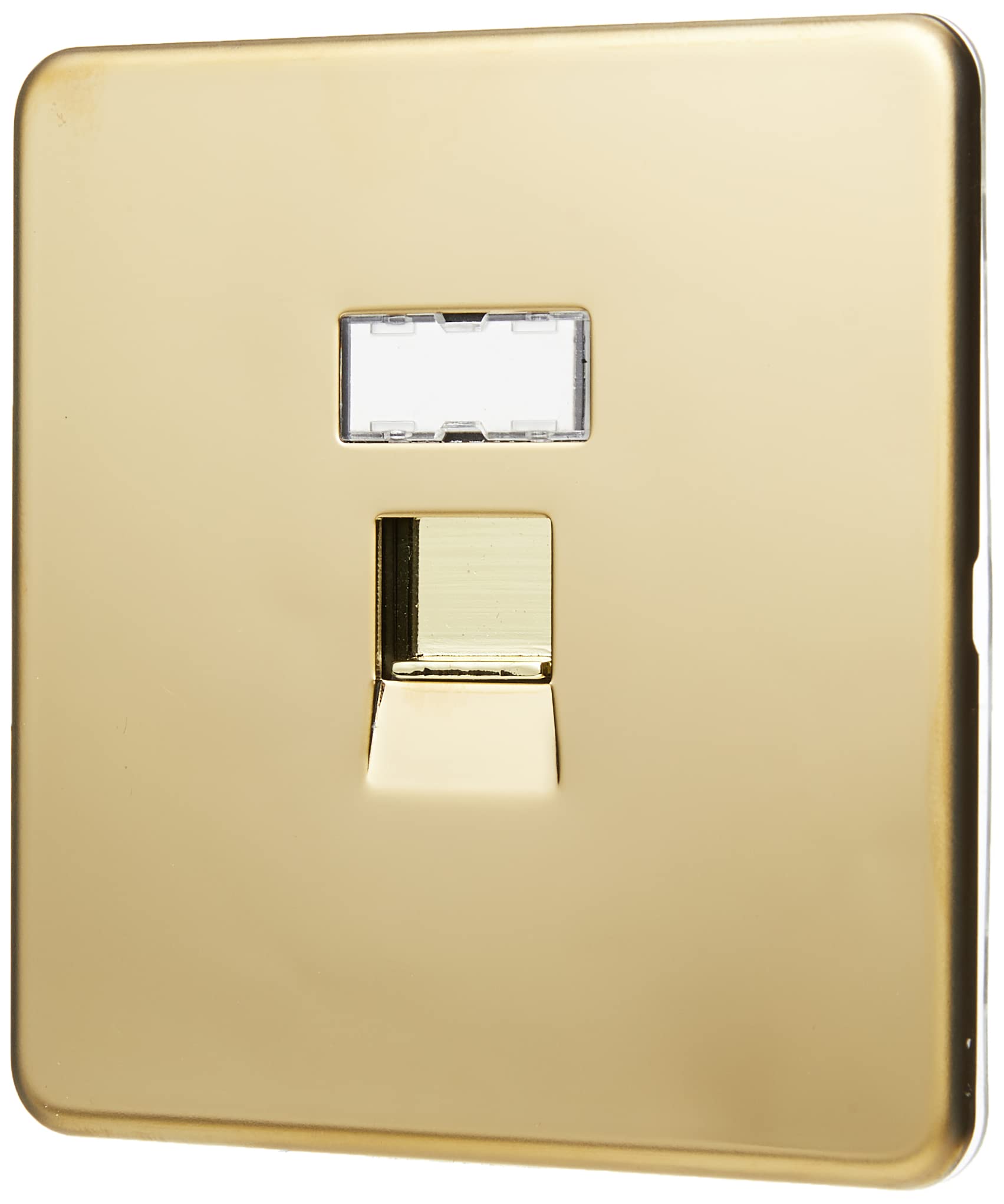 Knightsbridge SFRJ45PB Screwless Rj45 Network Outlet, Polished Brass