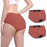 Carer Incontinence Underwear for Women Washable Women's Incontinence Panties 150ml High Absorbent Leak Proof Underwear for Women Bladder Leaks & Postpartum 2pk-L Orange