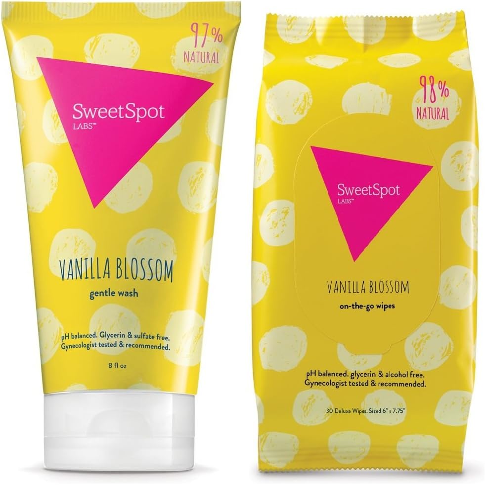 Sweet Spot Labs, Feminine Wash & Wipes Combo, Vanilla Blossom Scent