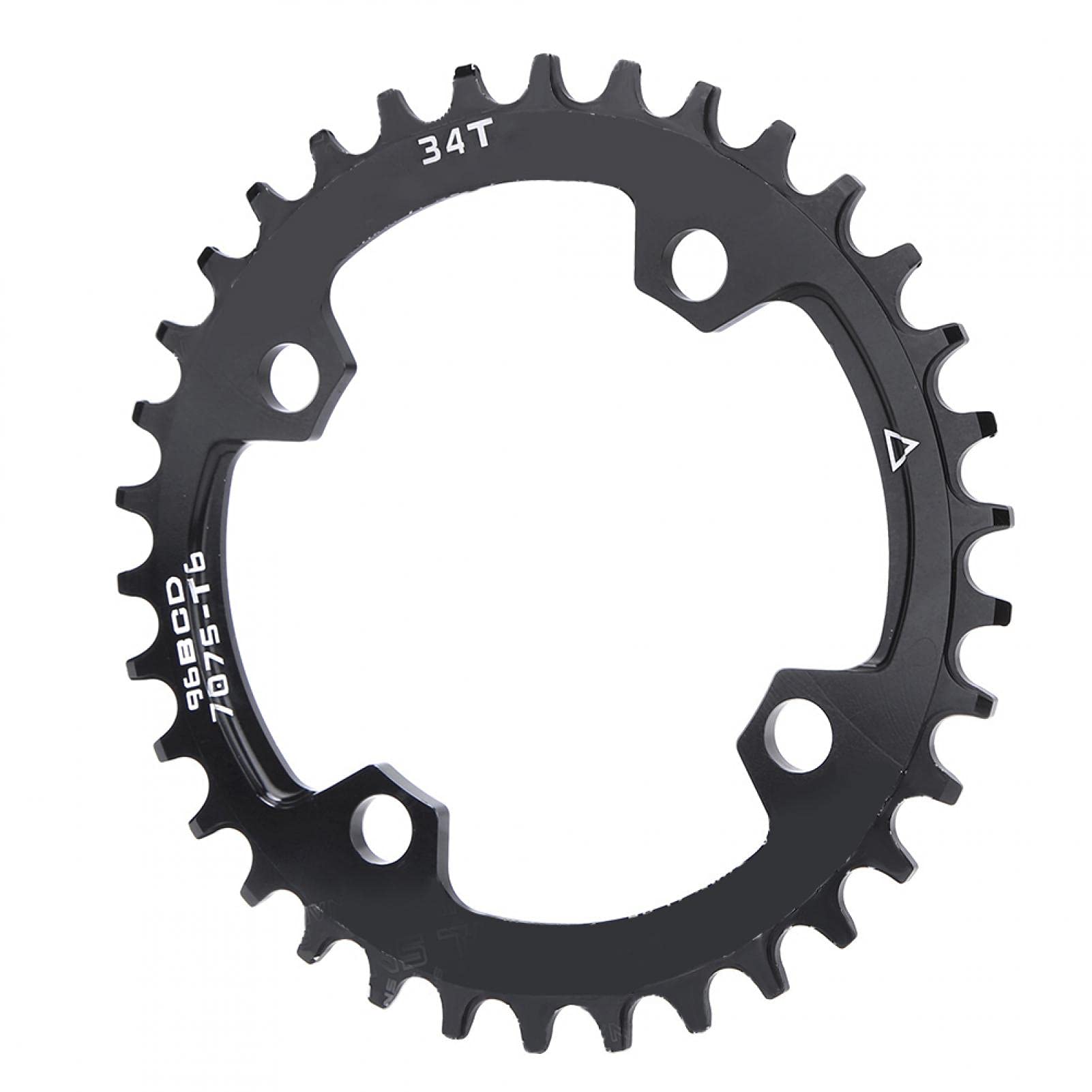 Kuuleyn Narrow Wide Chainring,96BCD 32T 34T 36T Bike Narrow Wide Round Chainring Repair Chain Ring for Mountain Bicycle(34T)