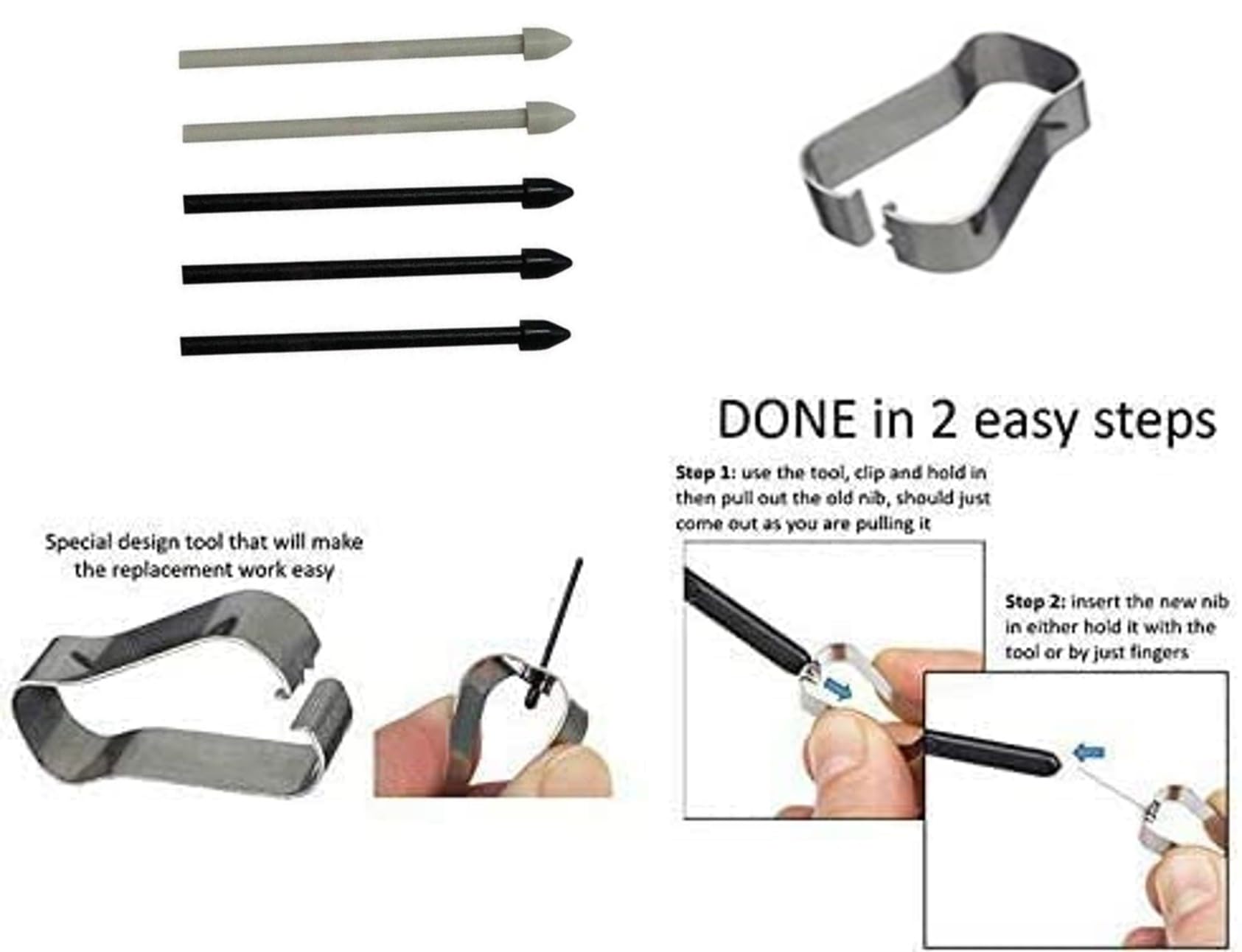 Galaxy S24 Ultra S Pen [WithBluetooth |4096 Pressure Sensor ] Replacement for Samsung Galaxy S24 Ultra 5G All Versions Touch Stylus Pen with 5xTips/Nibs (Black)
