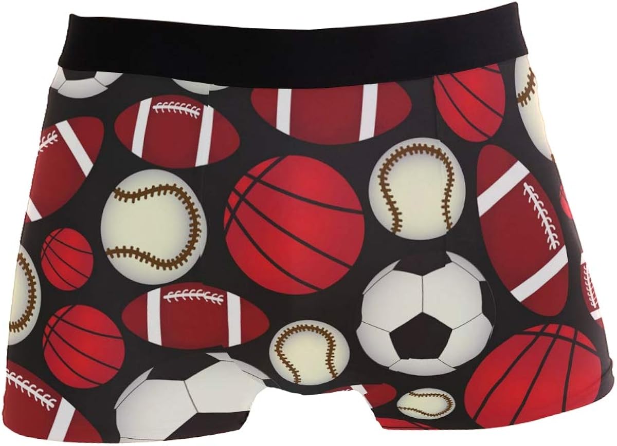 ALARGE Men's Boxer Briefs, Sport Ball Basketball Baseball Short