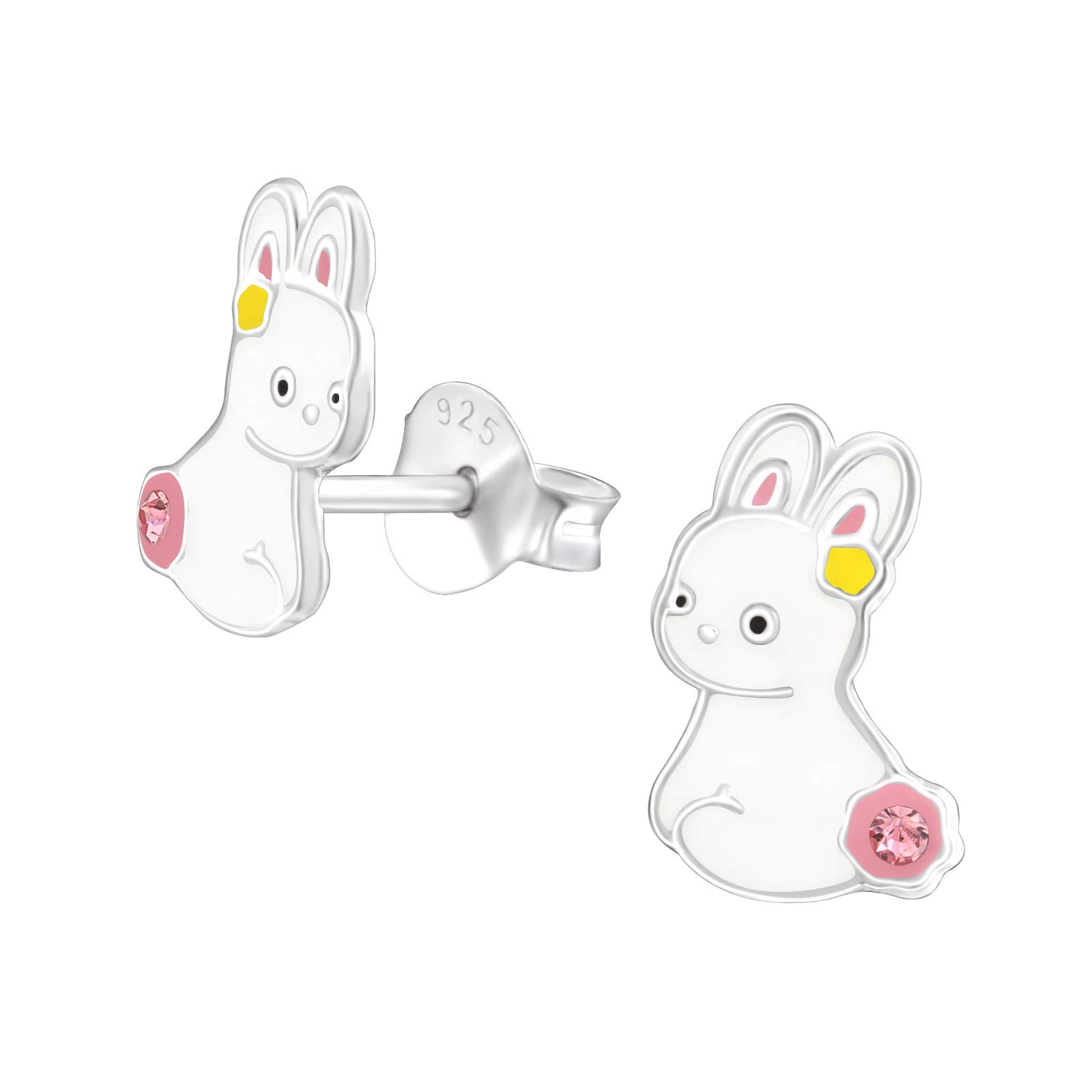 Easter Earrings - Bunny Rabbit - 925 Genuine Sterling Silver