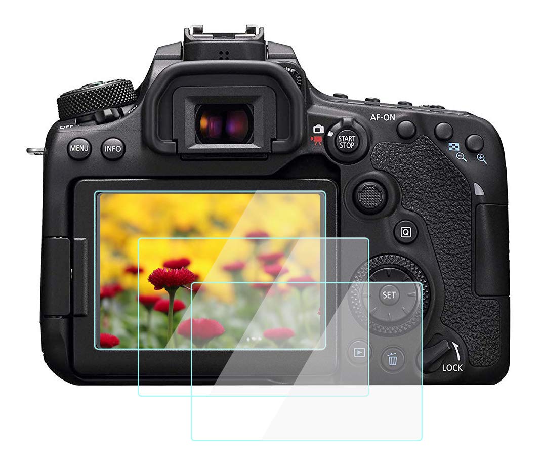 YRTIYO Glass Screen Protector for Canon EOS 90D 80D 70D 7DII 77D 6DII 6D Camera, Tempered Glass Anti-Scrach Anti-Bubble Anti-Dust 3-Pack
