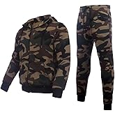 Men's hoodie sweatsuit Full-Zip thick fleece track suits casual jogger set outdoor sportswear