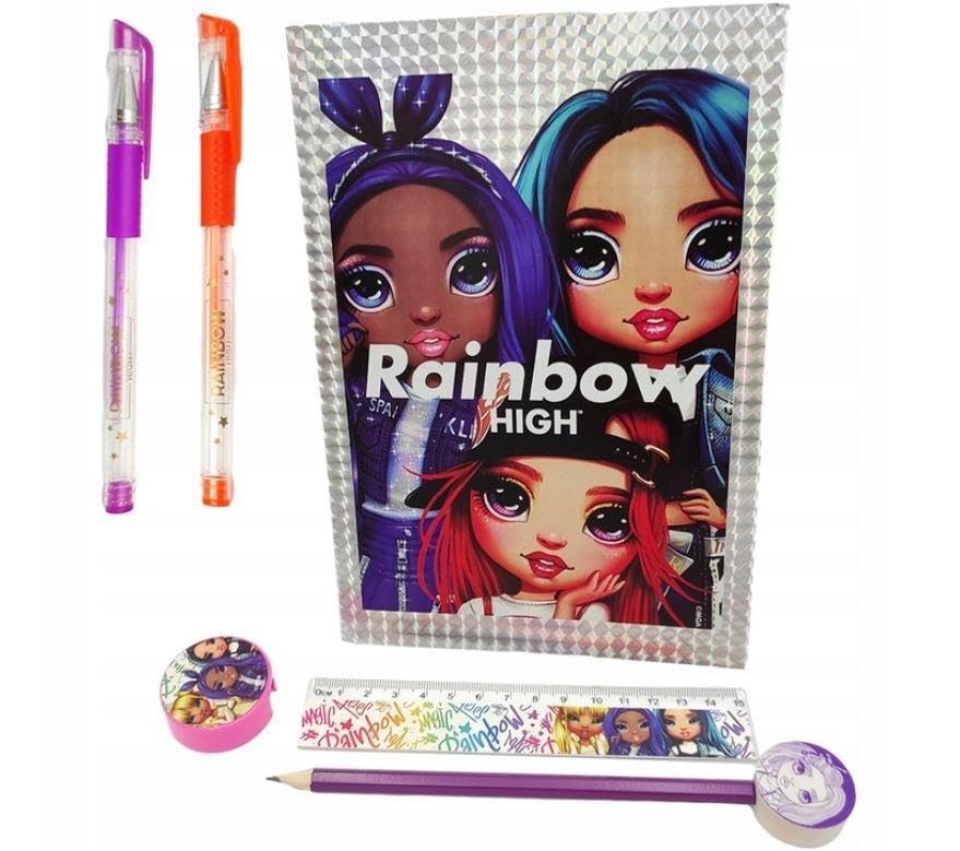 Rainbow High RMS International 90-0018 Notebook Set, Holographic Notes, Toy Set, Colourful, Multi-Coloured