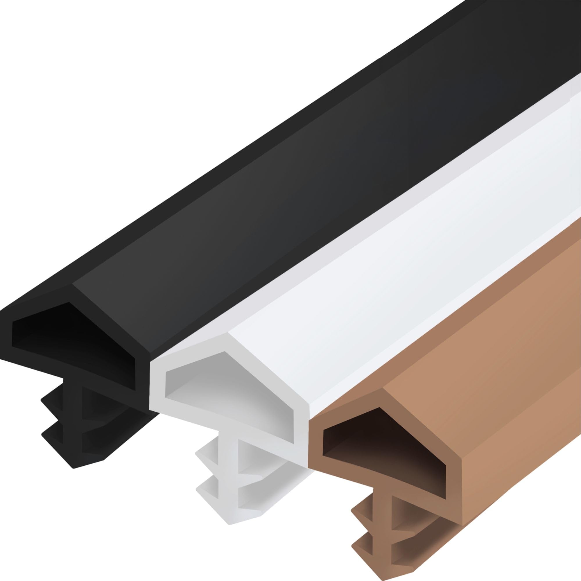 Gedotec Draught Excluder for Room Door M 680 | 1 Roll - Door Frame Seal | Length: 25 m | Fold Width: 12 mm | Door Seal Plastic TPE Soft PVC Black | for Sealing Doors | Door Rubber