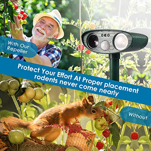 Dog Chaser, Outdoor Solar Powered and Weatherproof Ultrasonic Animal Chaser With PIR Sensor