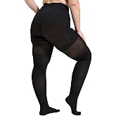 Plus Size Compression Tights for Women 15-20 mmHg with Closed Toe - Womens Graduated Compression Pantyhose for Swelling, Sclerotherapy, Pregnancy Circulation - Black, 5X-Large