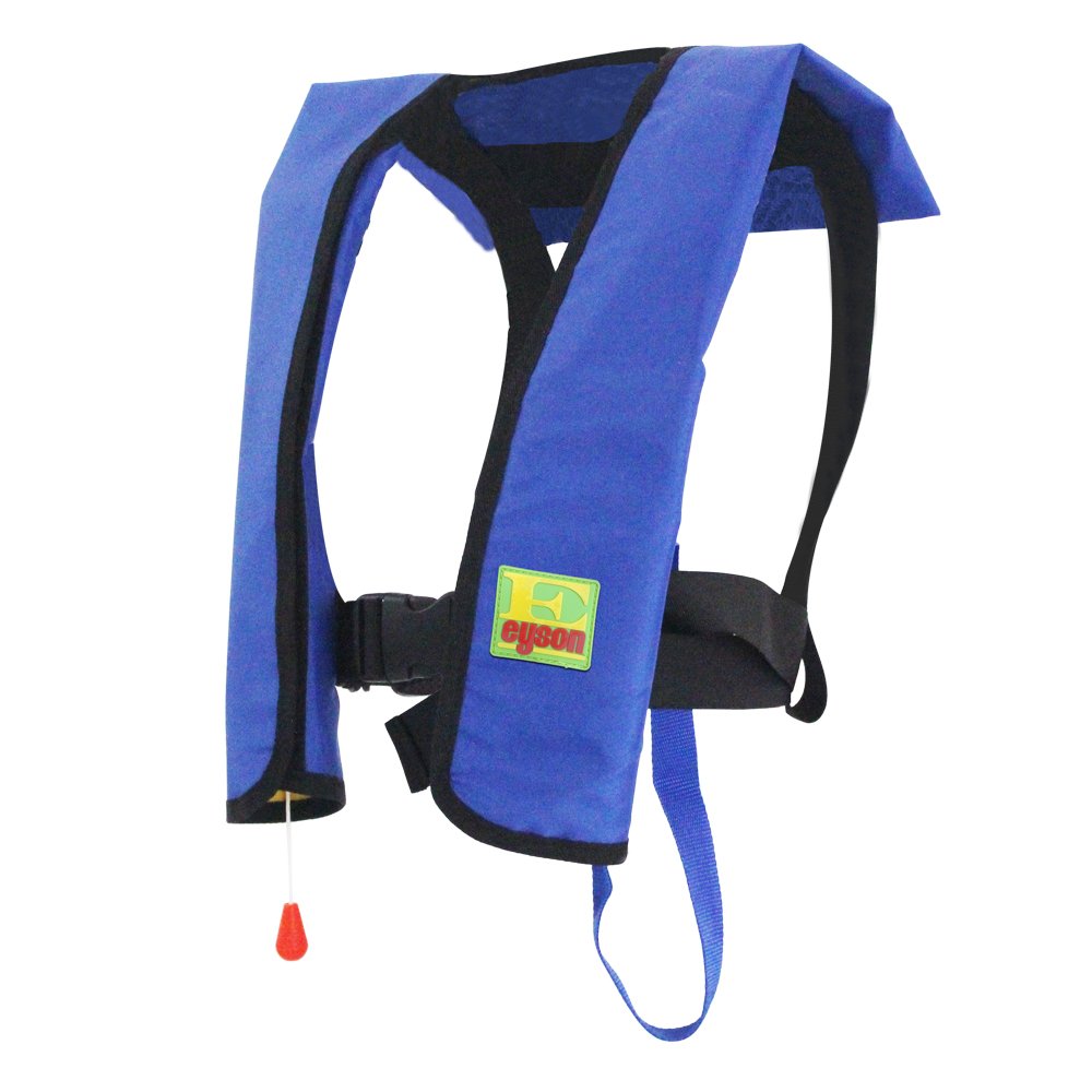 B012hw5wla Eyson エイソン ライフジャケット救命胴衣 ベストタイプ 150kg対応手動 自動膨張式 最も軽便なライフジャケット ブルー 150n手動膨張式 150n手動膨張式 ブルー ライフジャケットフローティングベスト 売れ筋アイテムラン