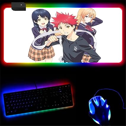 Amazon マウスパッド食戟のソーマアニメrgb大型マウスパッドusb有線照明ゲームマウスパッドキーボードパッド滑り止めカラフルな発光pcマウスマット 30x70 Cm Diyiwieiwei マウスパッド 通販