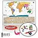 Julio's Adventures Scratch off World Map Poster INCLUDES Complete Accessories Set & All Country Flags - Detailed White & Gold Travel Tracker Deluxe Edition Traveler Gift Set - Premium Wall Canvas