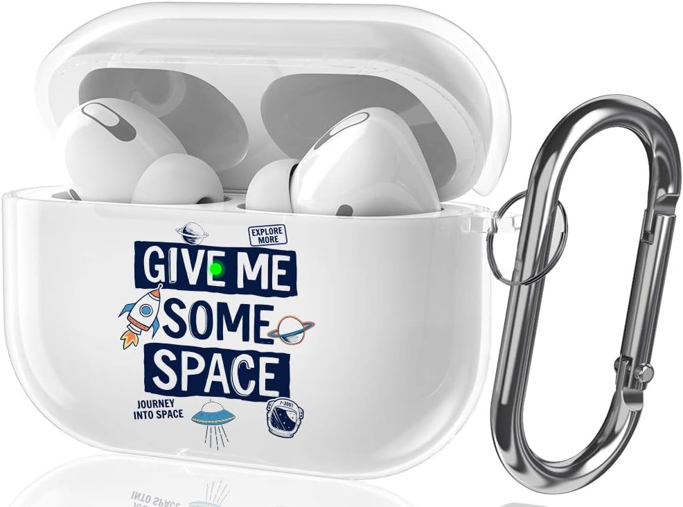 Youtec Airpods pro Case Cover, Cute Clear Airpods 3 Protective Cover Skin for Girl Women Shockproof TPU Case with Keychain Compatible with Airpods pro Charging Case 3rd Gen 2019[Front LED Visible]