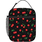 UEQIKI Cherry Insulated Lunch Bag for Women & Men, Reusable Leak-Proof Lunch Box with Cooler Compartment, Lunch Tote for Adults Work Travel Picnic Durable & Washable