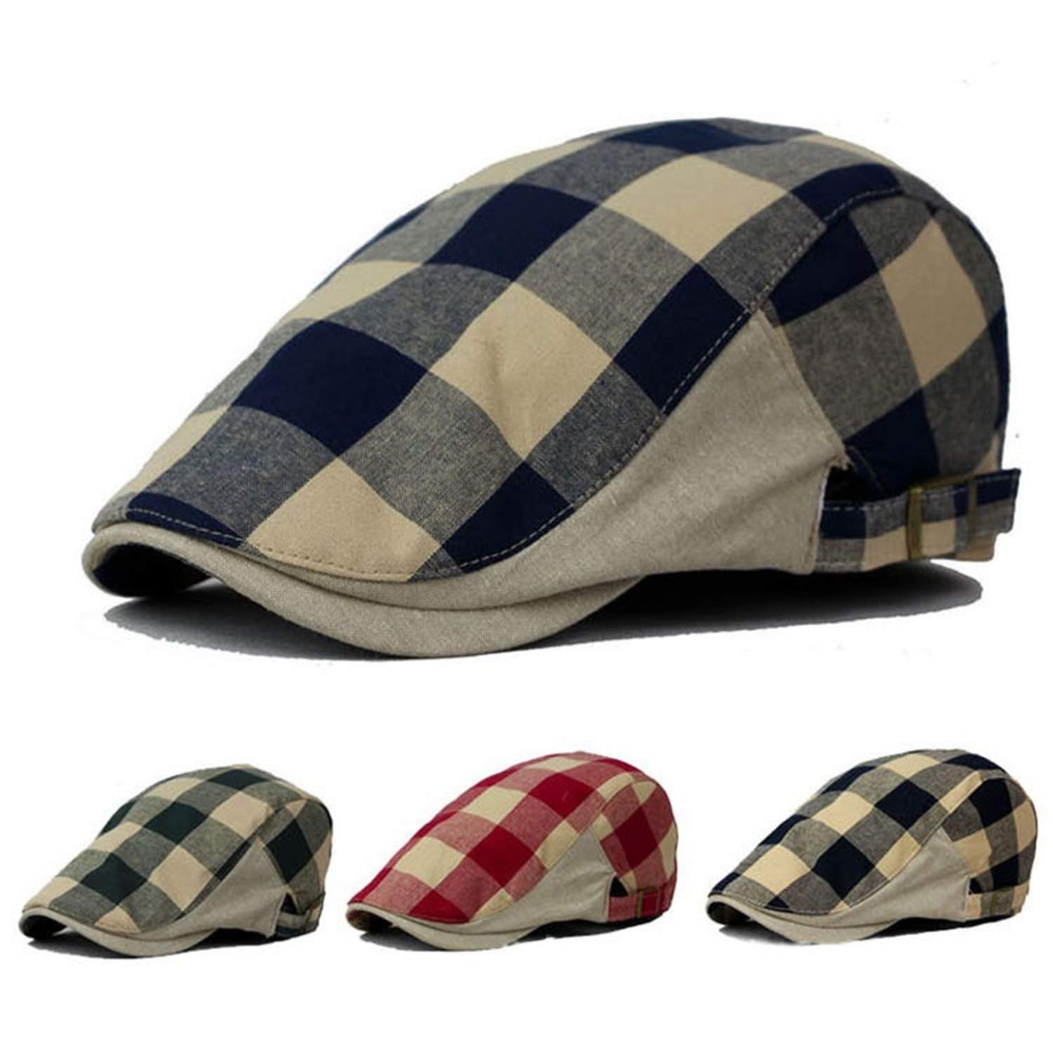 Plaid Newsboy Beret Mens Hats Vintage 