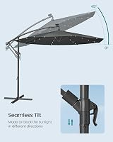 SONGMICS Cantilever Garden Parasol Umbrella 3m with Base Grey GPU118G01V1 view 5