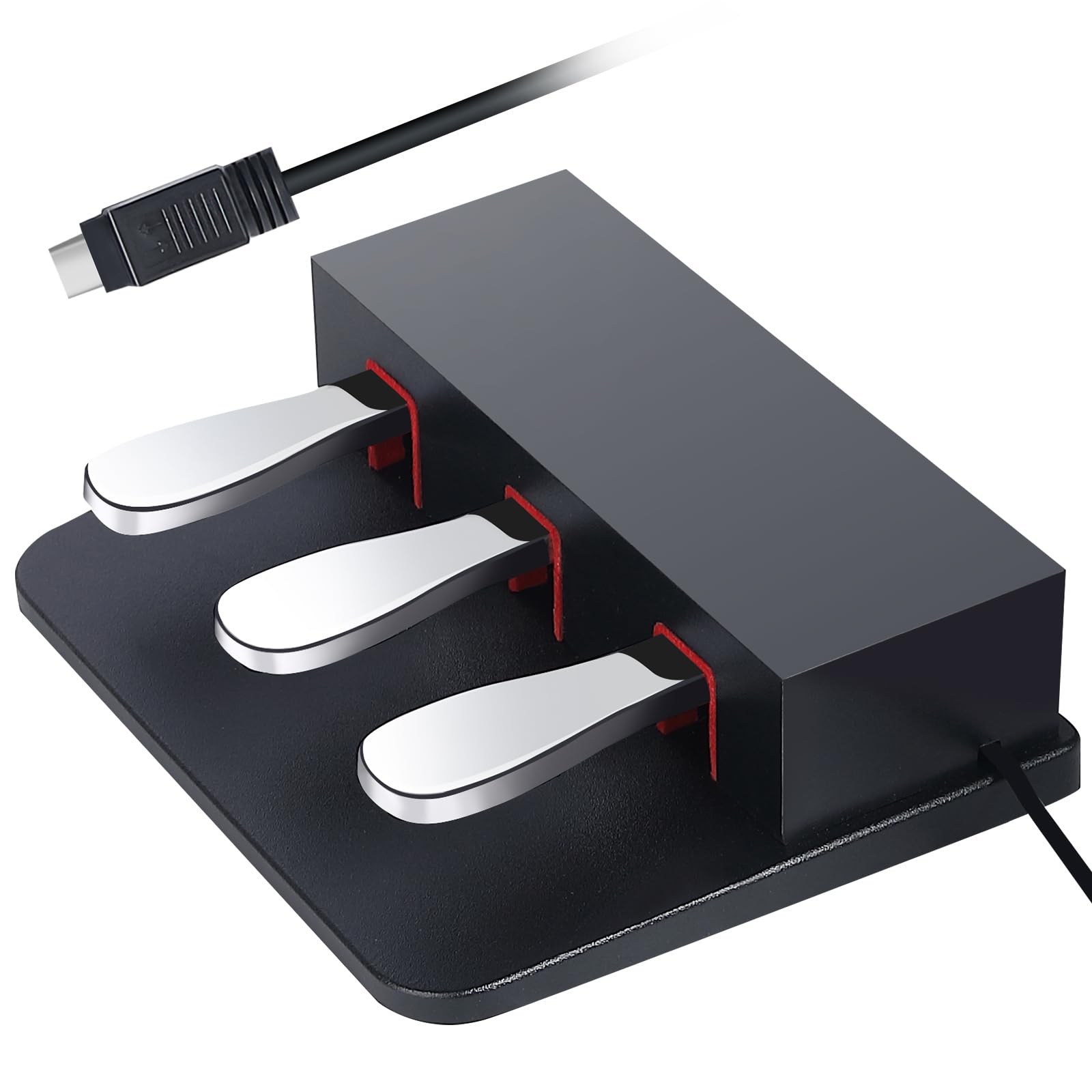 ATNEDCVH 3-Pedal for Digital Keyboard Piano, 3 Pedal Unit Compatible for Yamaha P125, P121, P515, P128, DGX670 Electric Piano