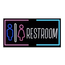 Ultrathin & Aesthetic LED 'Restroom' Sign by SMOKE
