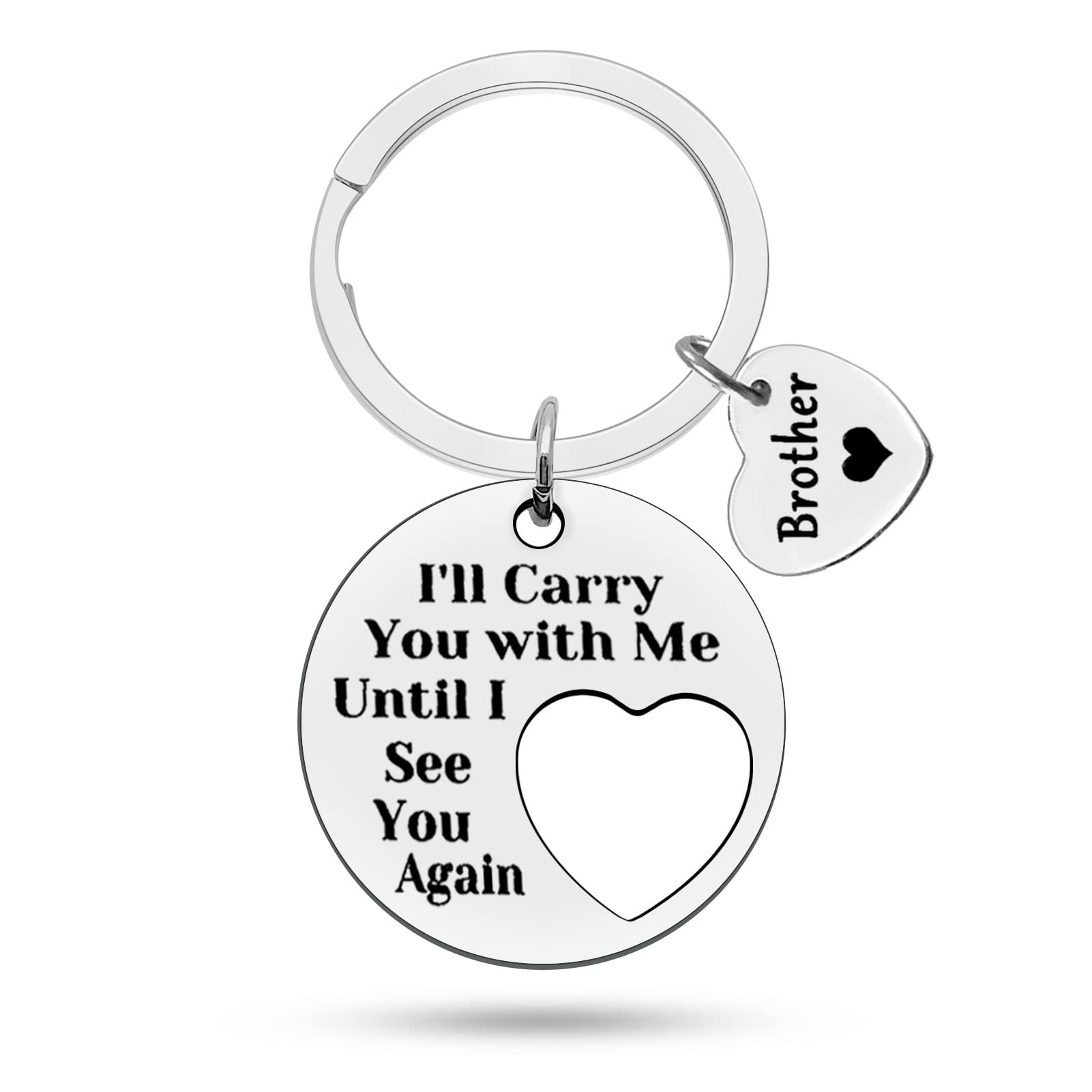 Memorial Gifts Keychain Remembrance Bereavement Gift for Siblings Sister Brother Memorial Keyring Jewelry Sympathy Gift for Loss Loved 1 In Memory Gifts of Brother Gift Key Chain for Women Men