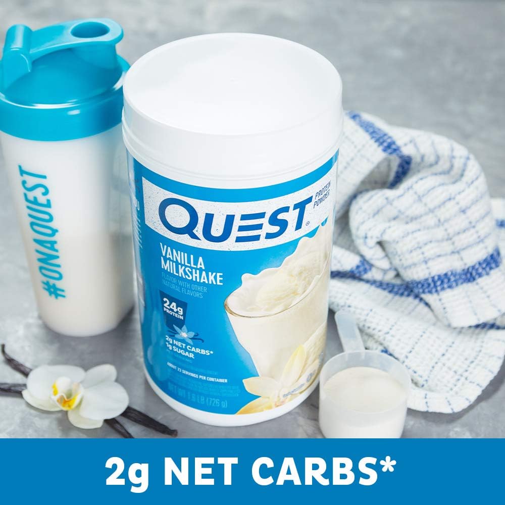 Quest Nutrition Vanilla Milkshake Protein Powder, High Protein, Low Carb, Gluten Free, Soy Free, 25.6 Ounce (Pack of 1): Health & Personal Care