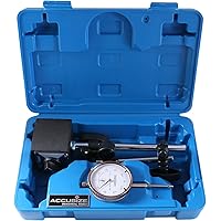 Accusize Industrial Tools 0-1 inch x 0.001 inch Dial Indicator with Magnetic Base Set, 60 Kg Capacity, Eg00-1038…