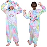 ROC PARTY Christmas Cosplay Dress Up Hooded Animal Onesie Costume for Kids 4-12, Plush Xmas Holiday Gift for Boys & Girls