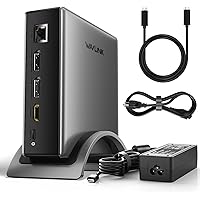 USB C Docking Station, PD3.1 Docking Station 3 Monitors with 2* DP + HDMI, 8K@30Hz/4K@144Hz, 140W Charger, USB-C 10Gbps, 2* U