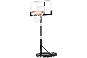 Aimking Portable Basketball Hoop Outdoor 3.3-10FT Rapid-Adjustable, 40 inch Shatterproof Backboard & Enlarged Base, Pool Basketball Hoop & Goal for Kids/Youth/Adults in Poolside/Backyard/Indoor