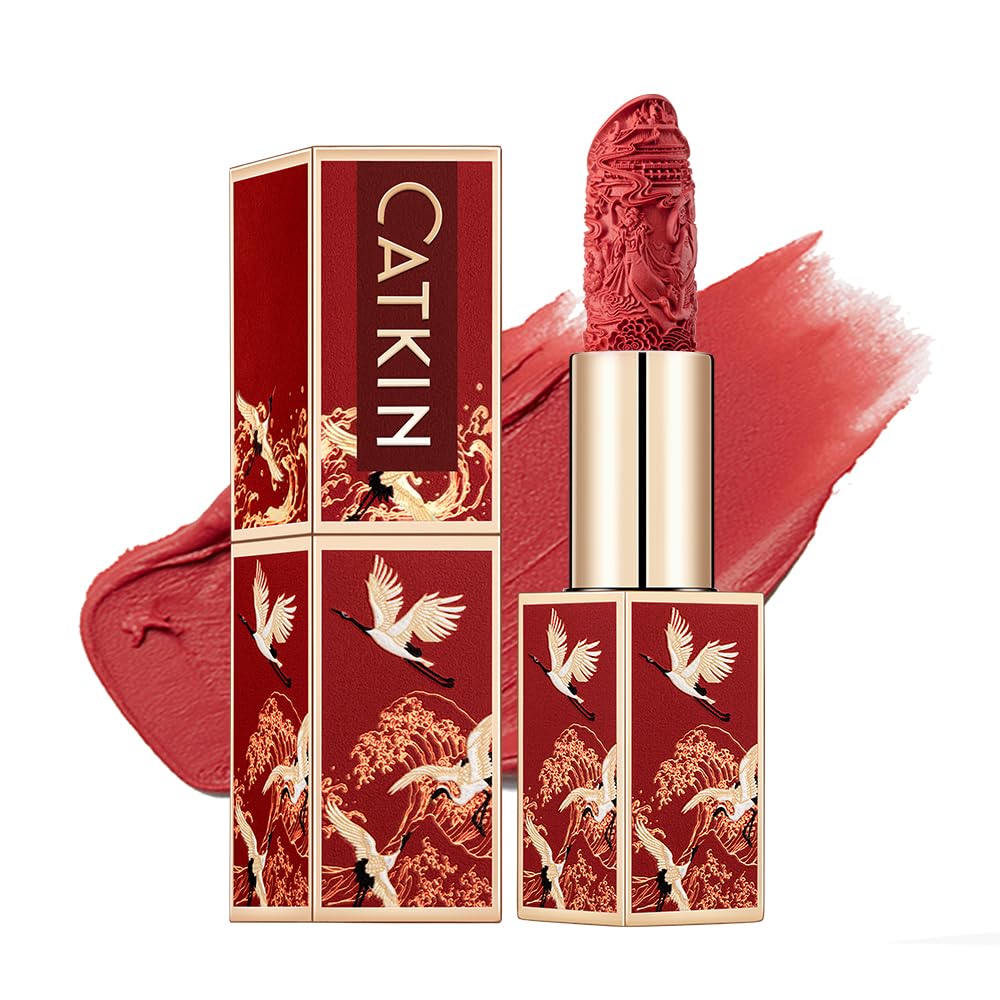 CATKIN Red Lipstick, Semi-Matte, Long Lasting, High Impact, Moisturizing Formula, enriched with Avocado Oil and Vitamin E, 3.2g — image 1