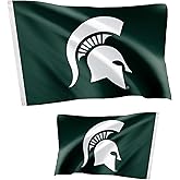 Desert Cactus Michigan State University Flag Double Sided Spartans MSU Banners 100% Polyester Indoor Outdoor 3x5 feet Flags (Double Sided - Flag 1)