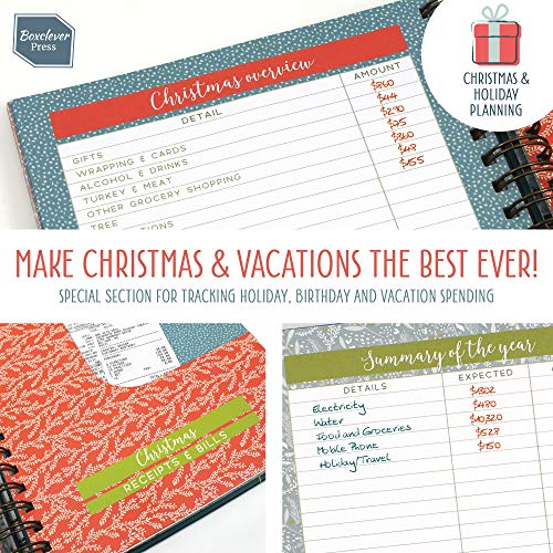 Boxclever Press Budget Planner - Check Out The Video! Measures 9.5" x 8". Start Any time. Monthly Income and Home Expenditure Tracker, Regular Bill Organizer, 13 Pockets for Receipts and Bills.