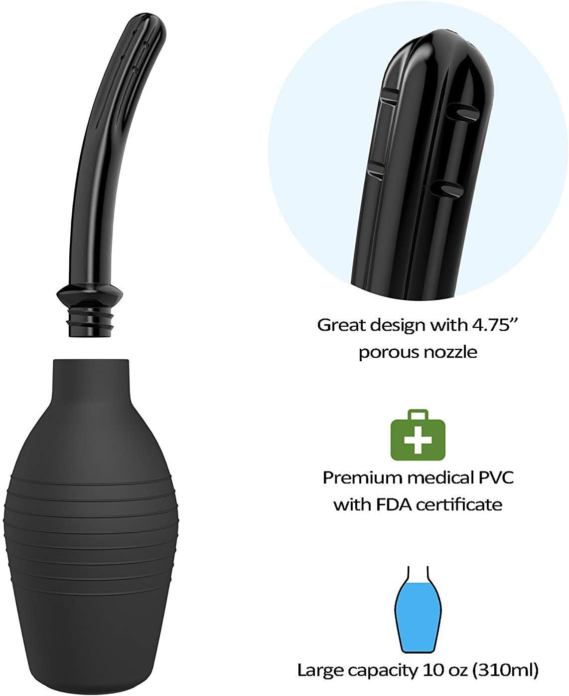 OTBBA Enema kit with Lubricant - Douche for Men Certificate Medical Douche Bulb for Women Comfortable Anal Douche Enema Bulb 10 Ounce: Health & Personal Care