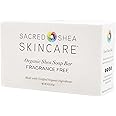 Sacred Shea Skincare Organic Fragrance-Free Shea Beauty Bar, Sensitive Skin Beauty Bar, Acne Treatment, Eczema Soap, Unscented (Fragrance Free), 4 oz