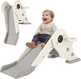 AIYAPLAY Kids 3-in-1 Toddler Slide Climber Basketball Hoop Indoor Foldable view 1