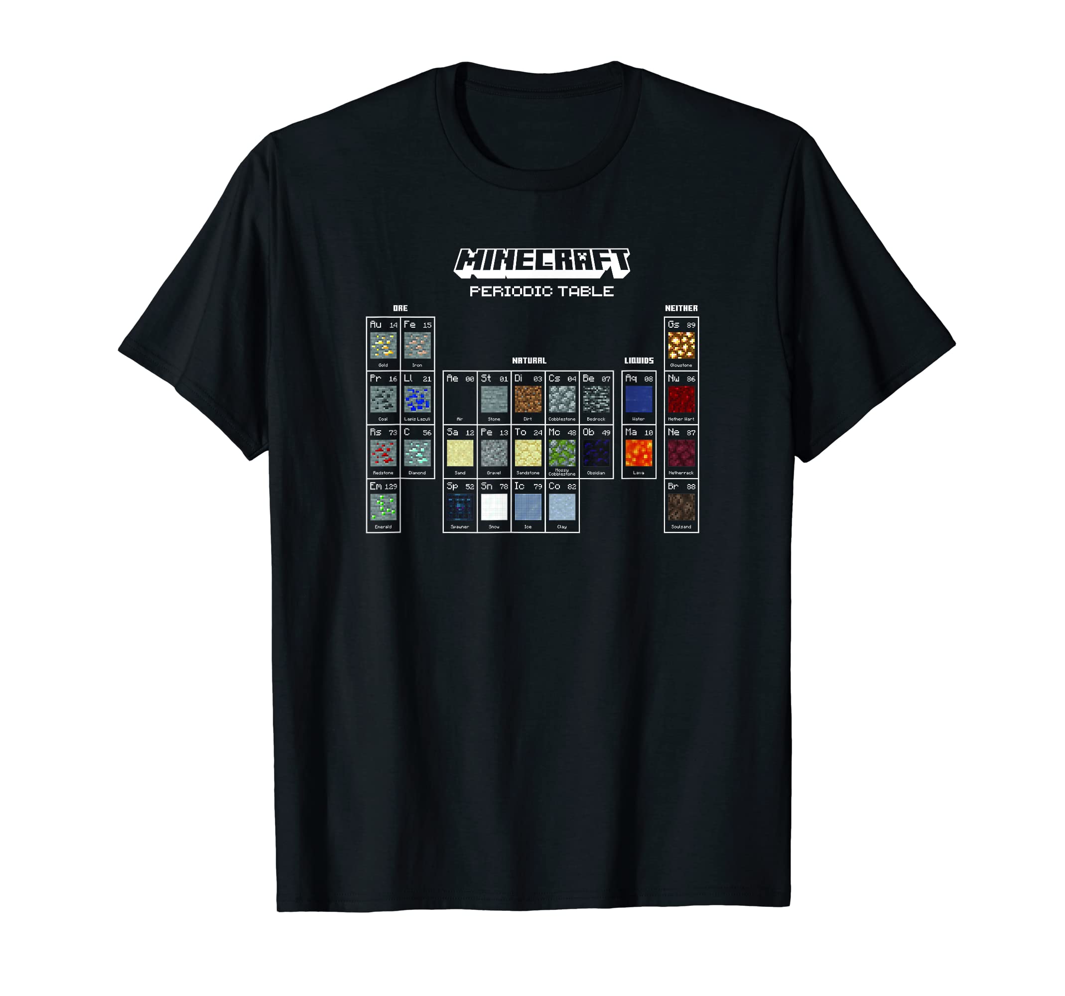 Minecraft Periodic Table Of Blocks T-Shirt