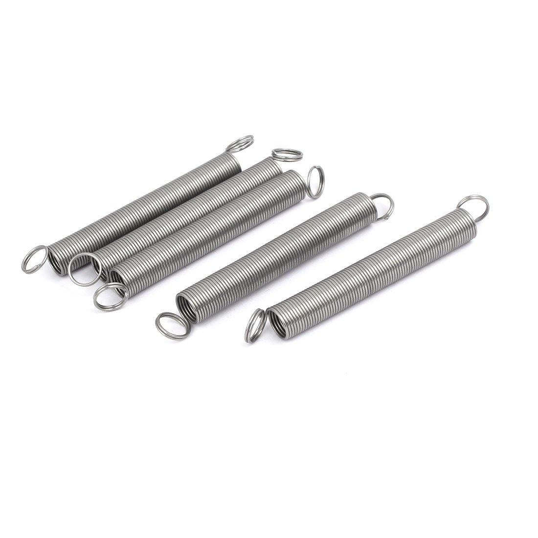Sourcingmap 0.6mmx7mmx60mm 304 Stainless Steel Tension Springs Silver Tone 5pcs