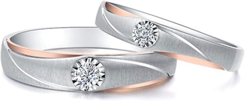 Gnzoe 1pc 18k Rose Gold Round Wedding Rings Sets For Him And Her