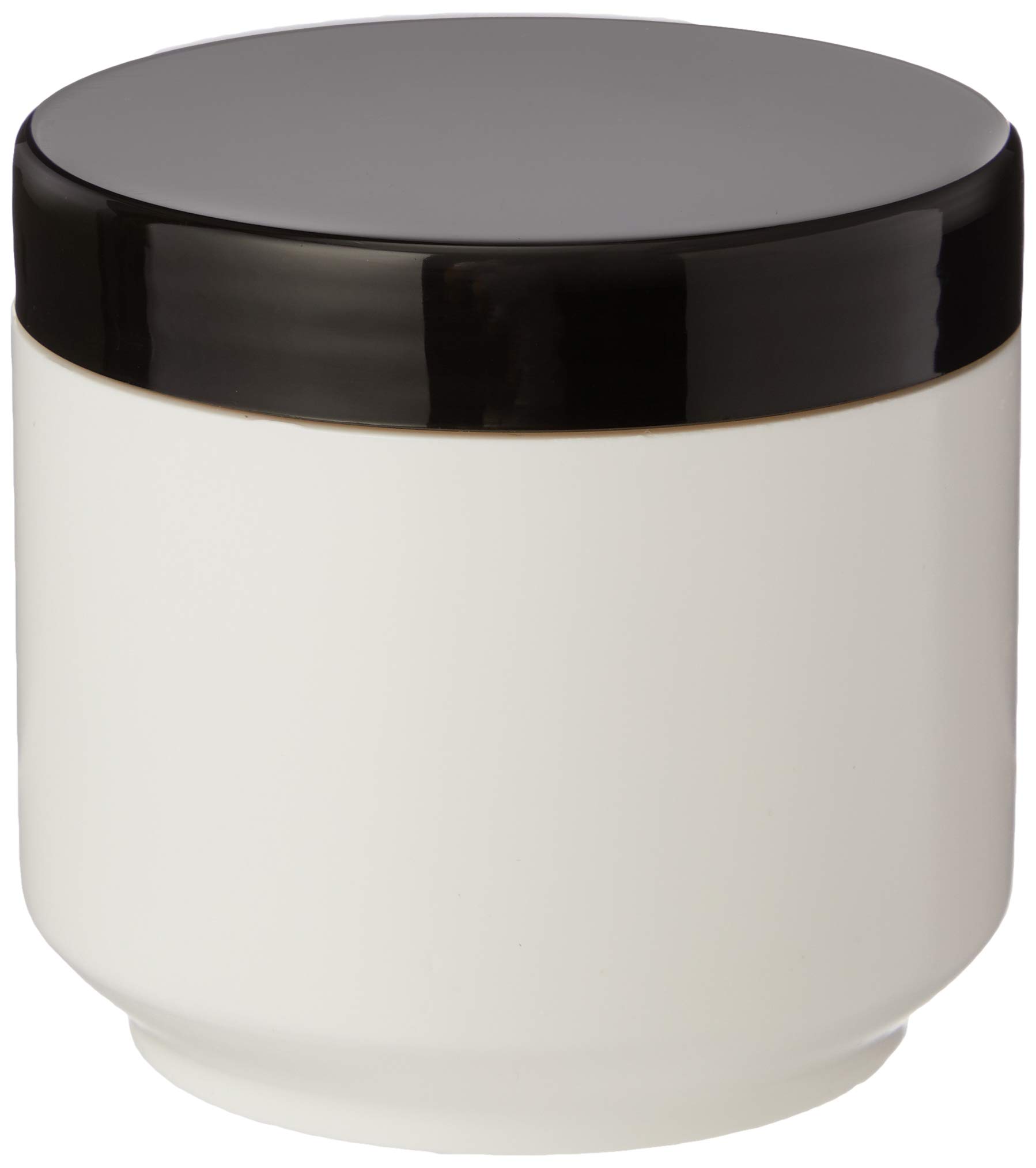 PLAST 2271241 - White Jars with Black Lid, 250 ml, Pack of 15