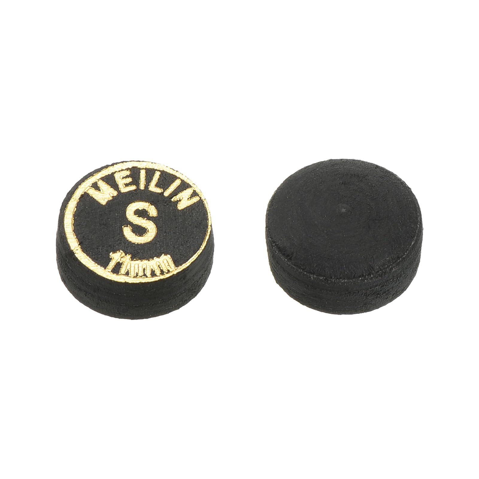 M METERXITY 2 Pack Pool Cue Tips - Laminated Billiard Cue Tips, Soft Multiple Layer Faux Leather, Apply to Pool Cues/Snooker (11mm Dia, Black)