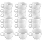 Patelai 30 Pieces Mini White Plastic Tea Mugs Coffee Cups for Dollhouse | Miniature Cake Cups, Tiny Coffee Tea Mugs for Small Dollhouse Kitchen Room Accessories Decoration, Crafts Gifts