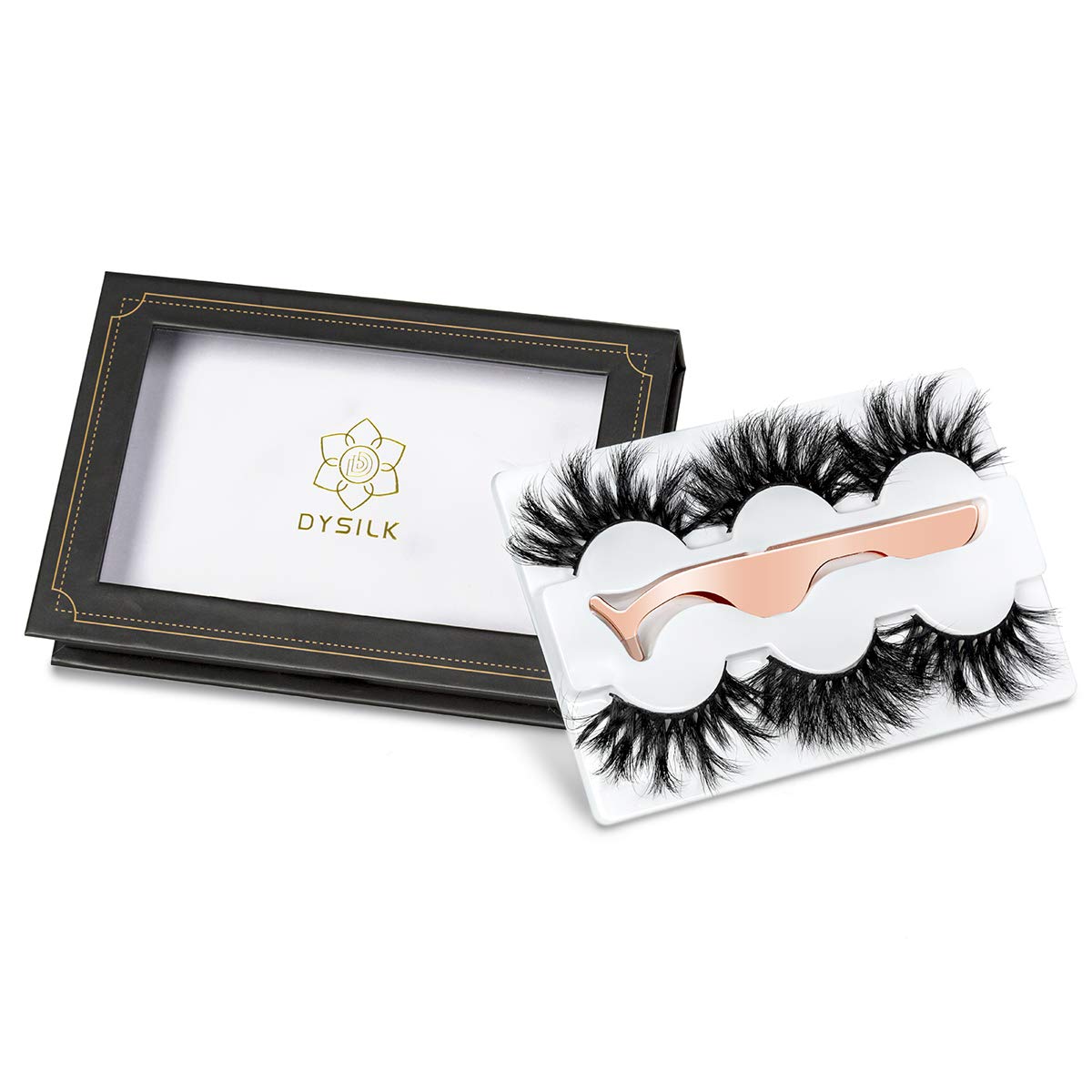 3D Mink Eyelashes 25MM Fluffy False Eyelashes Dramatic Thick Wispy Fake Eyelashes Handmade Long Soft Lashes with Tweezers Cruelty-Free Reusable Different Style 3 Pairs DYSILK