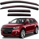 Lightronic Extra Durable Clip-on in-Channel Auto Vent Window Visors, Fits 2007-2014 Ford Edge &amp; 2007-2015 Lincoln MKX, UV Protection Rain Guards, Original Wind Deflectors, Smoke, 4-Pcs