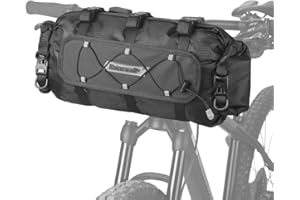 Rhinowalk Bike Handlebar Bag Bicycle Front Bag Lightweight Waterproof Roll Bag 12L with Shoulder Strap for Mountain Road Bike
