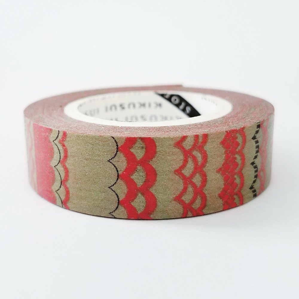 KIKUSUI Taiwanese Washi Paper Masking Tape / Wish All The Best Series / Chinese Sea Goddess / Dragon And Lion Dancing / Love (Dragon And Lion Dancing)