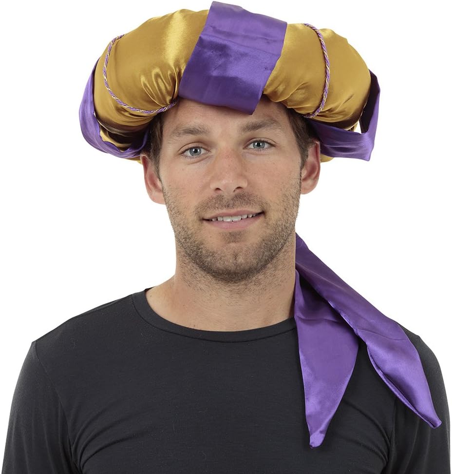 Purple & Gold Sultan Hat (Pack of 1) - Perfect Accessory for Film & TV, World & Culture, Cosplay, Festivals, & More Halloween