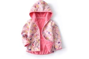 Feidoog Toddler Fleece Jacket Baby Boys Girls Hooded Zipper Long Sleeve Thick Warm Outerwear