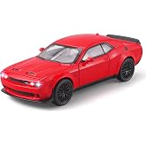 OANMYJJO Toy Cars for Kids 1/32 Challenger Hellcat Die Cast Metal Toy Cars,Pull Back Hellcat CarWith Light and Music Hellcat Toy Car Collectible Model Cars,for Boys Age 3 + Year Old（Red）