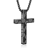 Gnamy Soccer Cross Necklace for Boys Men, Cross with Bible Verse Stainless Steel Pendant Chain Christmas Birthday Game Day Christian Religious Jewelry Gifts for Son Kids Teenage Teen Stuff