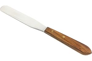 Scientific Labwares Lab Spatula, Wood-Handled, 6" Stainless Blade, Brass Rivets